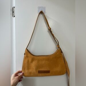 Acne Studios Brown Suede Shoulder Bag - Platt Mini | Color: Brown/Tan